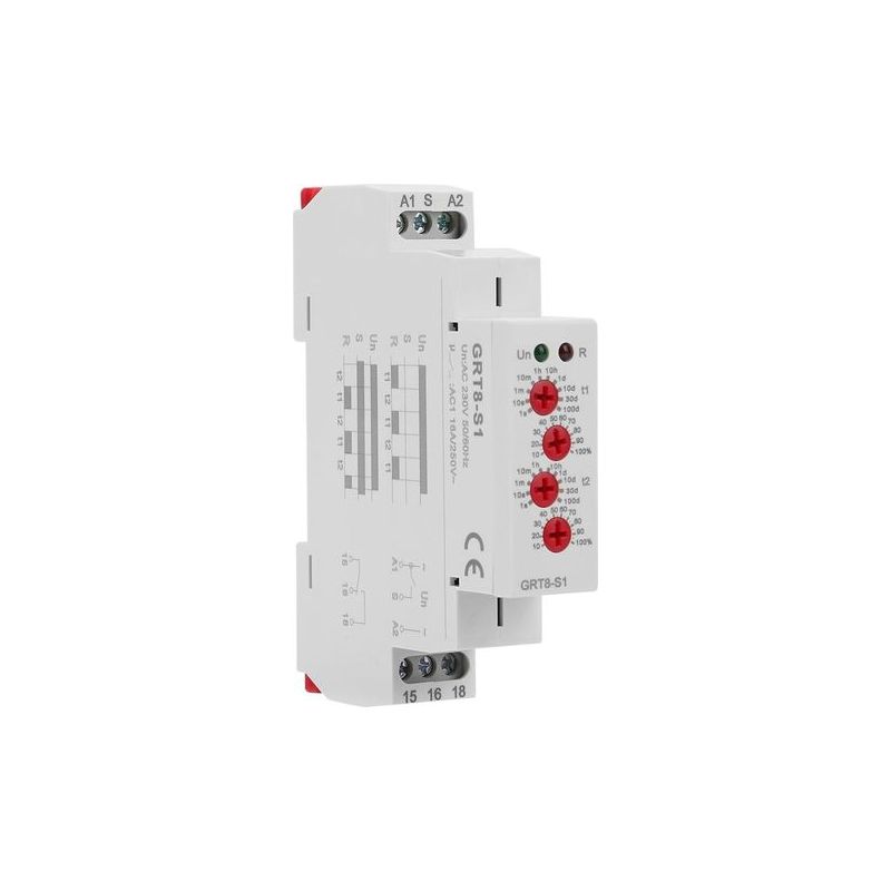 220v Grt8-s1 Zeitverzögerungsrelais - 230v Ac Multifunktionsrelais Mit Asymmetrischer Zykluszeit Für Beleuchtung Und Industrielle Steuerung.