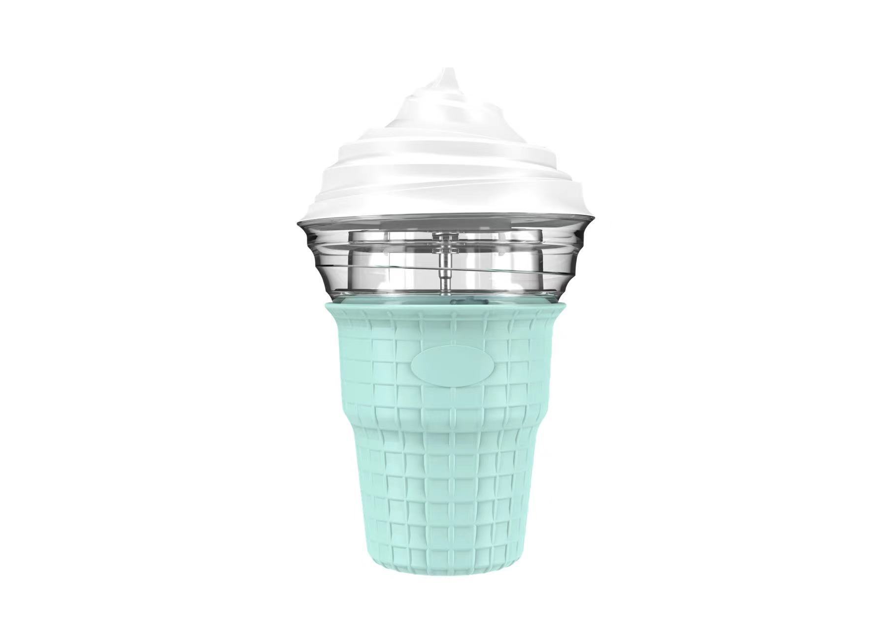 Kompakte Automatische Eismaschine Für Zu Hause – Sorbet-hersteller Für Früchte, Mini-joghurtbereiter, Modernes Design In Himmelblau-lsw