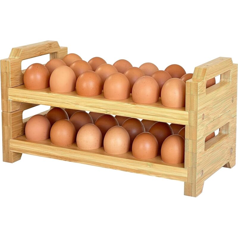 Eierhalter Aus Bambus – Stapelbares Design Für 36 Eier, Eierablage Für Frische Eier Vom Bauernhof, Küchenarbeitsplatten-organizer Aus Holz, Geeignet Für Wachtel-, Enten-, Puten- Und Hühnereier