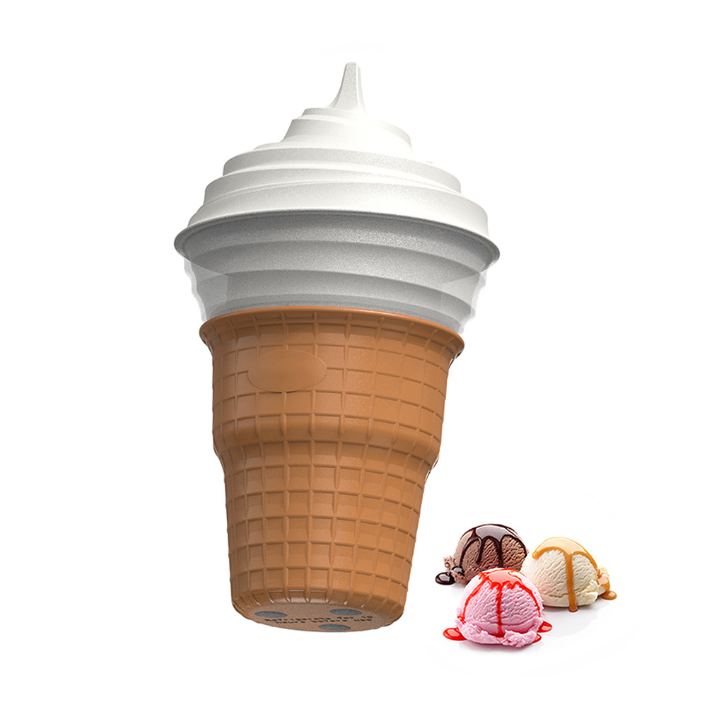 Kompakte Diy-eismaschine Für Zu Hause – Mini-sorbetiere Und Joghurtmaschine Für Obst Und Joghurt, Farbe Dunkelbraun-lsw