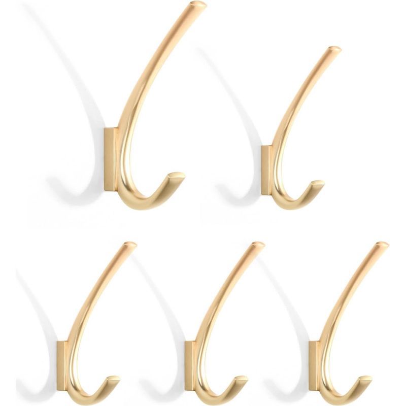 Set Mit 5 Kleiderhaken, Geeignet Für Einlagige Handtücher, Badezimmer, Schlafzimmer, Klassenzimmer, Küche, Goldene Magnethaken Für Die Türrückseite, Kleiderklammern