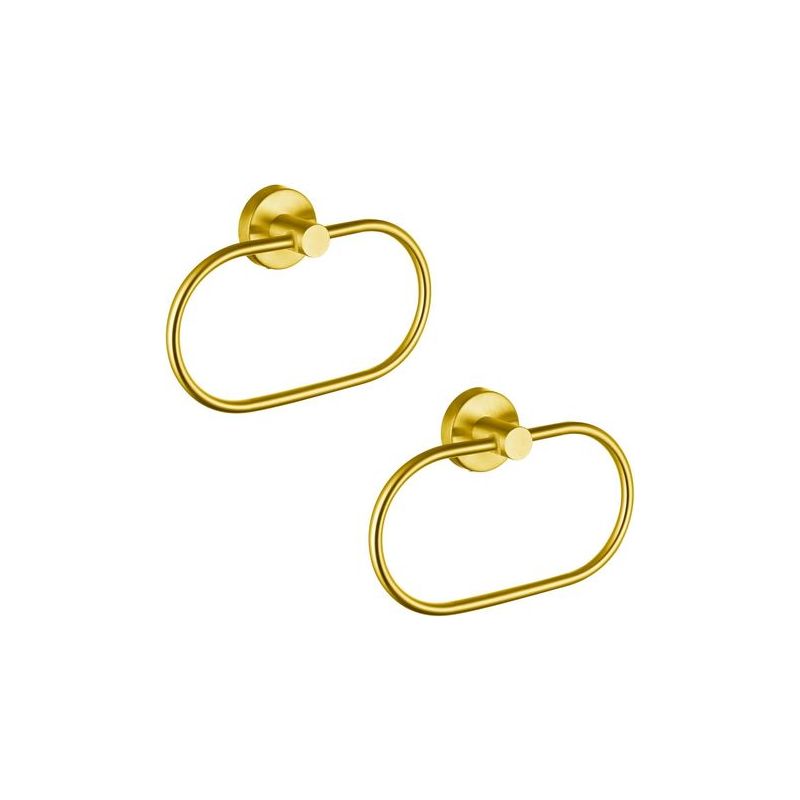 Set Mit 2 Goldenen Handtuchringen – Moderner, Wandmontierter Handtuchhalter Aus Edelstahl – Badezimmeraccessoires