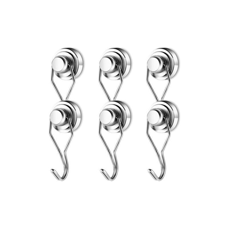 Set Mit 6 Drehbaren Haken, Robuste Drehbare Haken, 6,3 Cm Lang, Zum Aufhängen Im Innenbereich (silber, 6er-set)