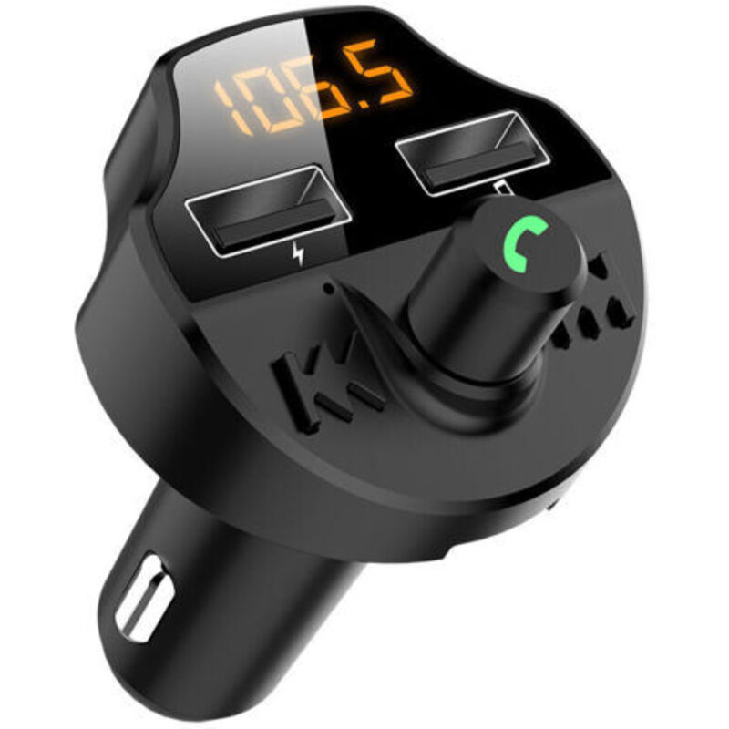 Bluetooth 5.0 Fm-transmitter Fürs Auto, Kabelloser Audioadapter Fürs Autoradio, Freisprecheinrichtung Mit 5v/3,1a-autoladegerät, 2 Usb-anschlüssen, Mp3-player, Unterstützt Tf-karte/usb