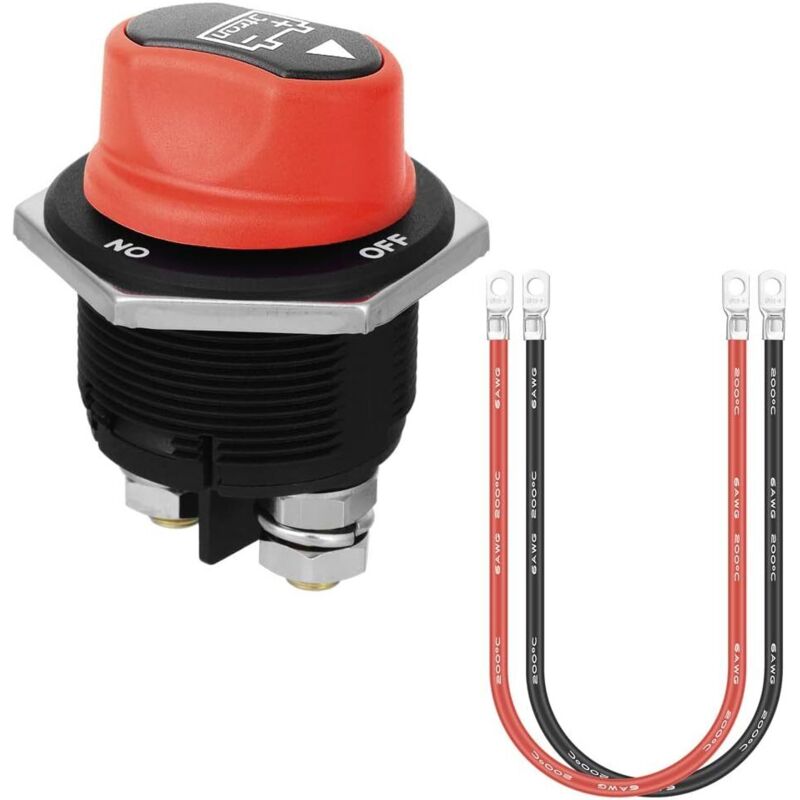 12v 200v/32vdc Max/min Batterieschalter Mit 6awg 50cm Kabel, Ein-/ausschalter Zur Batterietrennung Für Motorrad, Boot, Wohnwagen, Auto