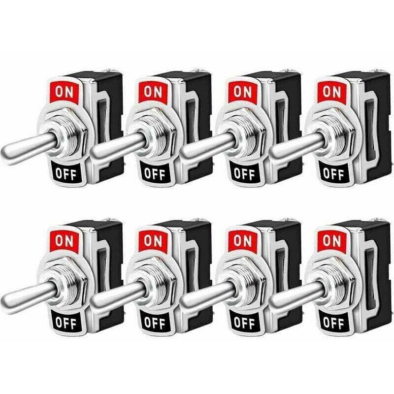 Professioneller Kfz-wippschalter, 8er-pack, Ein/aus, 2 Positionen, 2-poliger Spst-metallstecker, Für Auto, Boot, Lkw, 10 A, 125 V Ac / 6 A, 250 V Ac