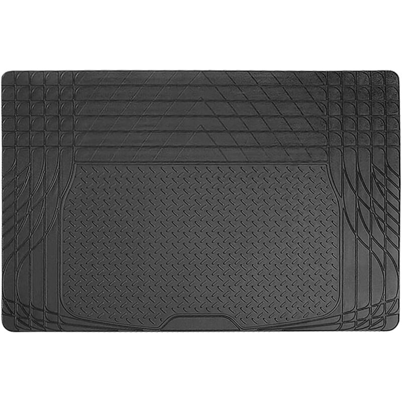 Schwarze Kofferraummatte Aus Gummi – Zum Schutz Ihres Fahrzeugteppichs – 120 X 80 Cm – Passend Für Alle Fahrzeuge – Individuell Zuschneidbar