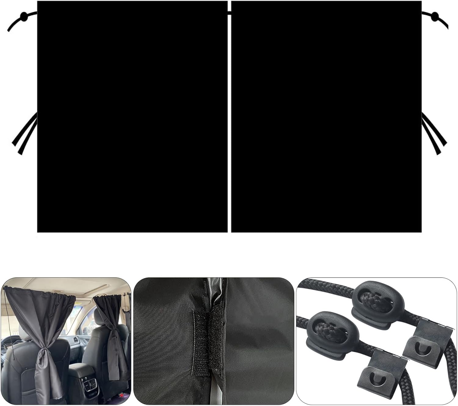 Trennvorhang Fürs Auto Mit Abnehmbarem Klettverschluss, Sonnenschutz Für Heck/seite Für Camping/suv/pkw, Campingzubehör, Schwarz (140 X 80 Cm)