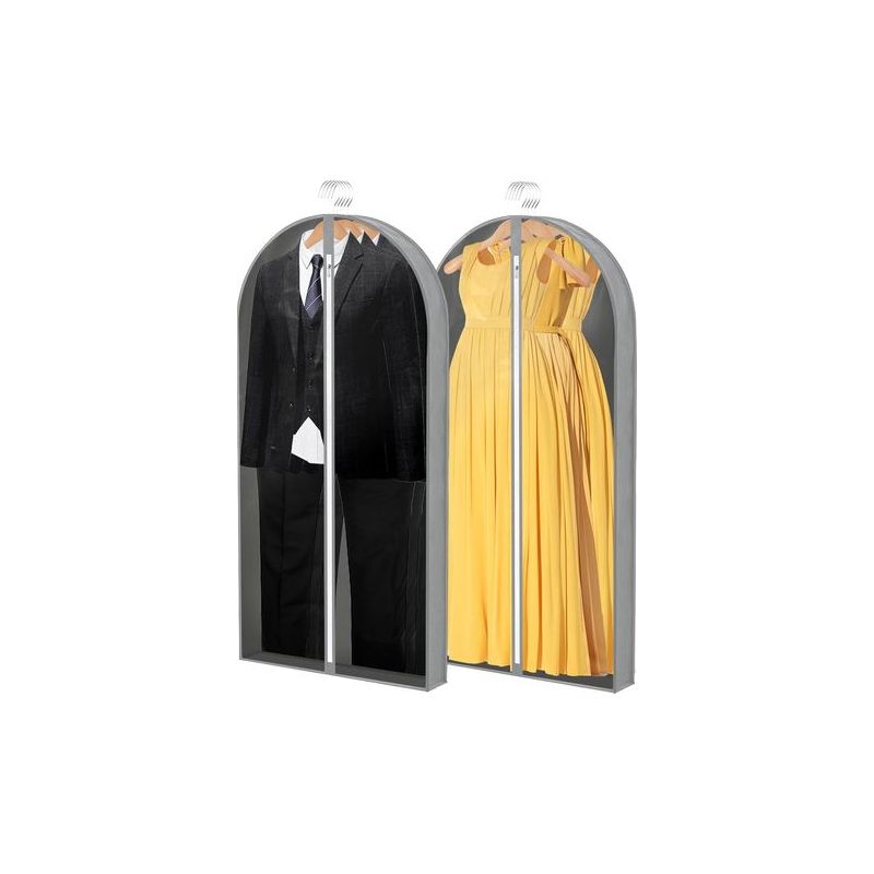 Set Aus 2 Transparenten Kleidersäcken Mit Reißverschluss, 152 X 60 X 10 Cm, Für Anzüge Und Mäntel.