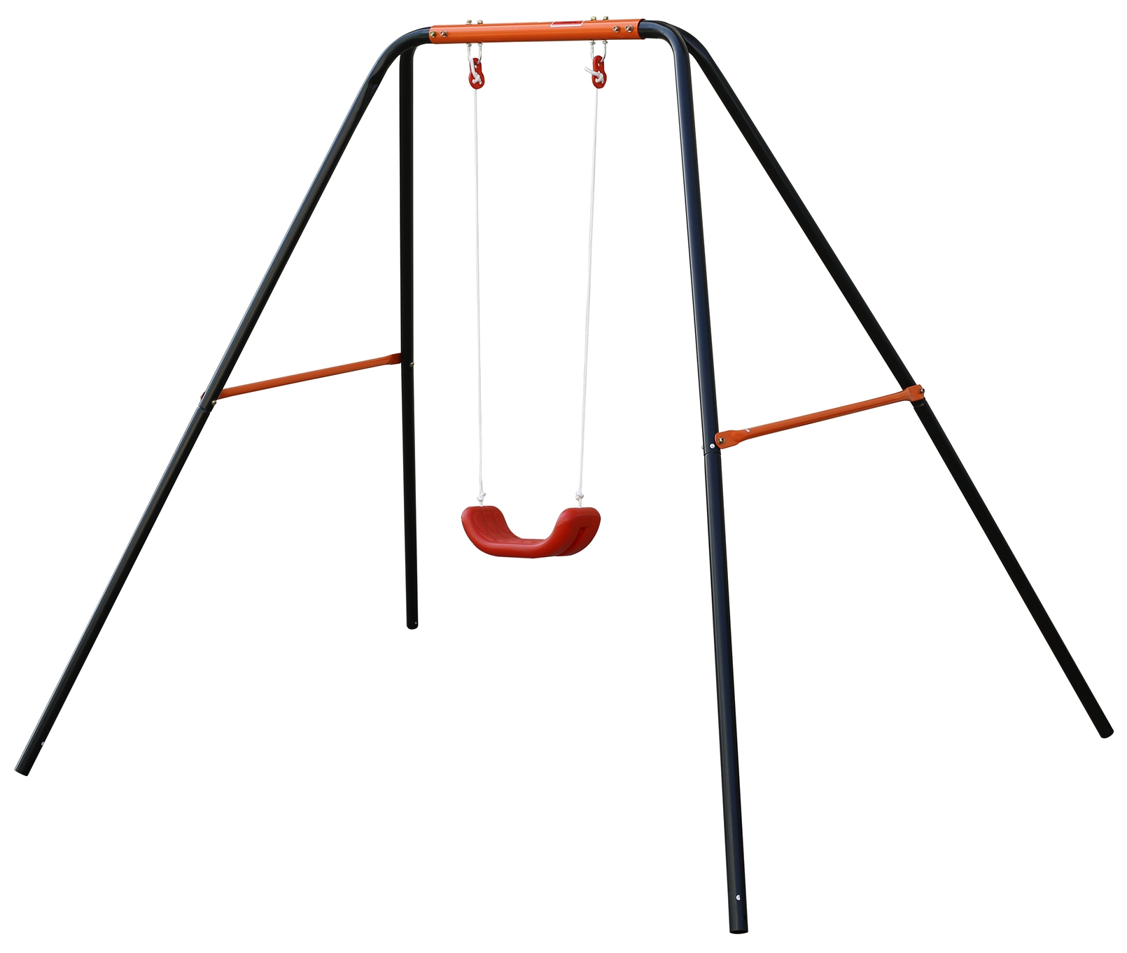 Single-person Metal Swing, Robust Steel Frame, Thick Blow-moulded Seat, For Garden / Outdoor Use