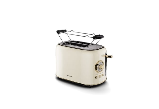 Klarstein Victoria Toaster – Retro-toaster Für 2 Scheiben 800 W, 7 Bräunungsstufen, Auftau- Und Aufwärmfunktion, Brötchenhalter, Krümelblech