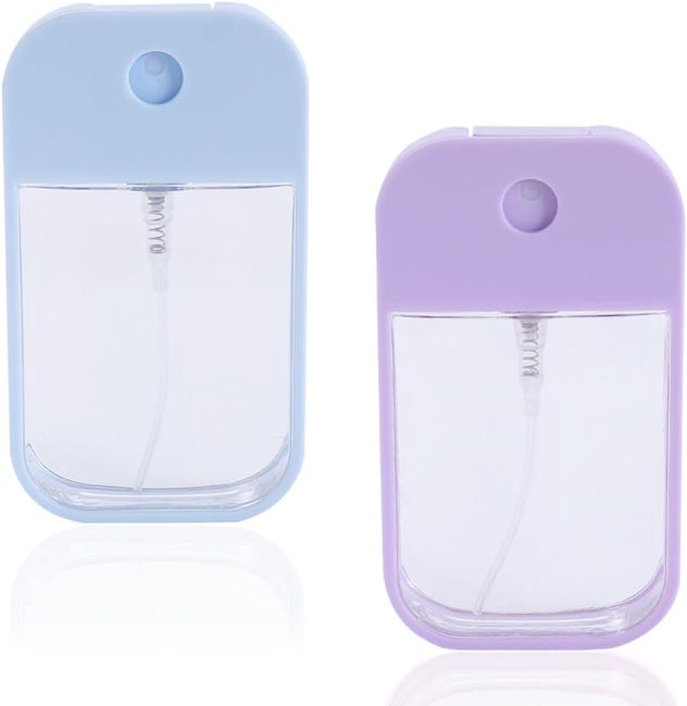 Set Mit 2 Leeren Sprühflaschen, Parfümzerstäubern, Für Parfüm, Ätherische Öle Und Kosmetik, 45 Ml, Blau, Lila