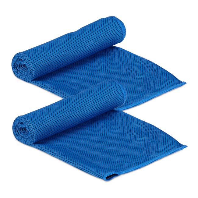 Kühlendes Handtuch, 4er-set, Mikrofaser, Für Nacken, Sport, 90 X 30 Cm, Mit Box, Yoga-stoff, Blau