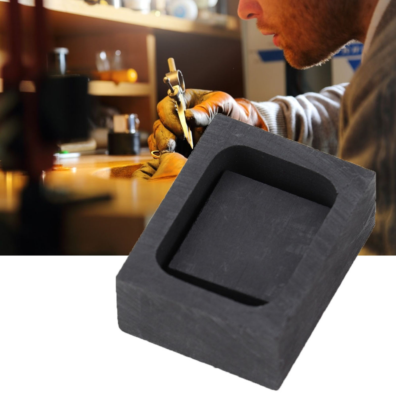 Gussform Aus Hochhartem Graphit, Tiegel Zum Schmelzen, Gießen Und Raffinieren Von Gold Und Silber (50 G)