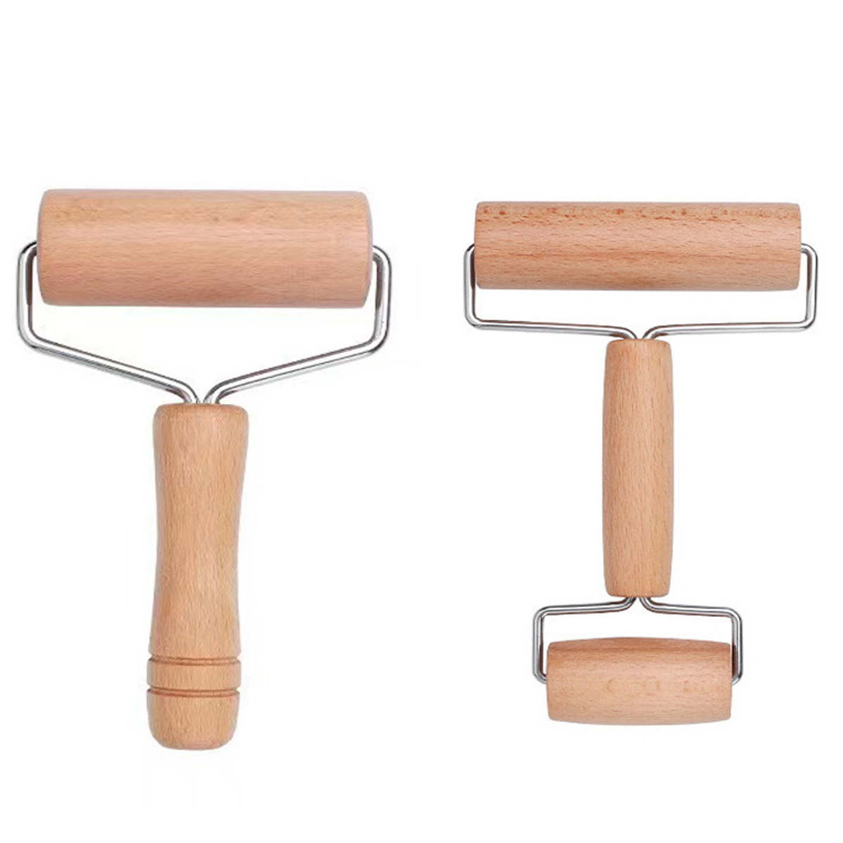 Kleiner Nudelholz, Teigroller Aus Holz, Pizzaroller In Form Einer 7 Mit Antihaftbeschichtetem Holzgriff Zum Backen Von Pizzen, Ravioli Und Anderem Gebäck.