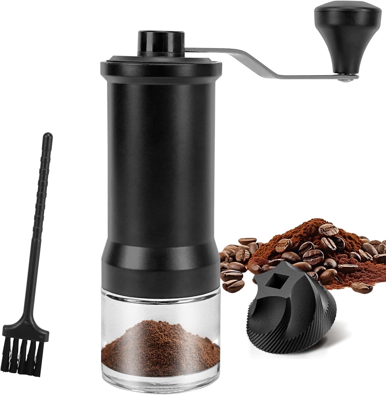 Manuelle Kaffeemühle – 1 Stück – Keramik – Mahlgrad Einstellbar – Für French Press Und Mokkakanne – Schwarz