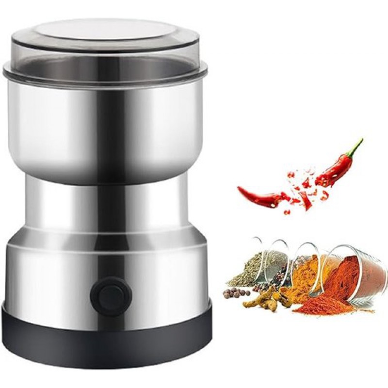 Elektrische Kaffeemühle – 300 Ml – Kaffeemühle – Gewürzmühle – Getreidemühle – Geeignet Für Kaffeebohnen, Nüsse Und Getreide – Silber