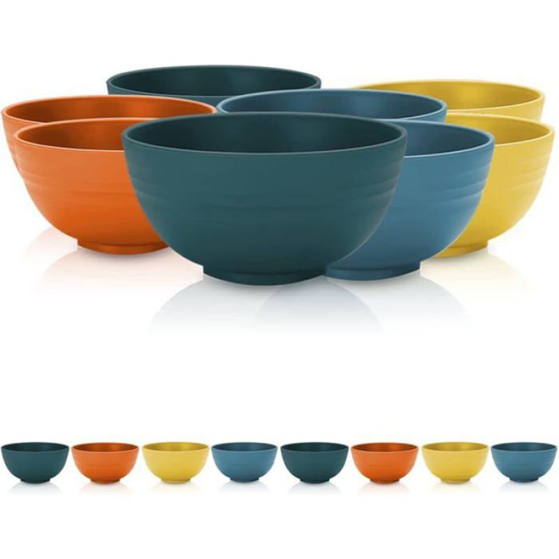 8-teiliges Müslischalen-set, 760 Ml, Bruchfest, Wiederverwendbar, Leicht, Für 1 Liter Mehlsuppe, Mehrfarbige Salatschüssel