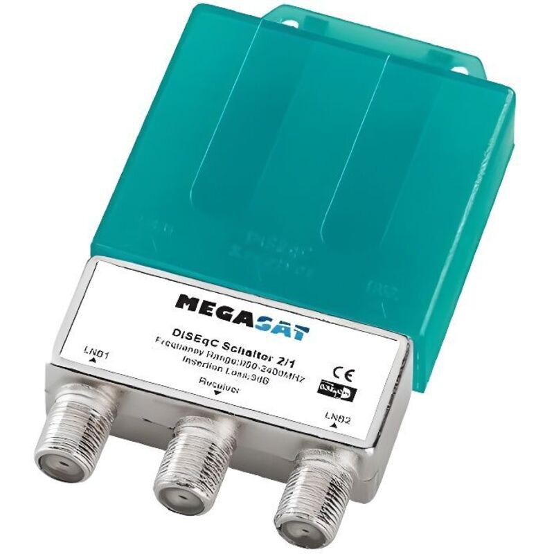 2/1 Diseqc-umschalter – Megasat – 2 Satelliteneingänge – 1 Receiver-ausgang – Full Hd 3d 4k