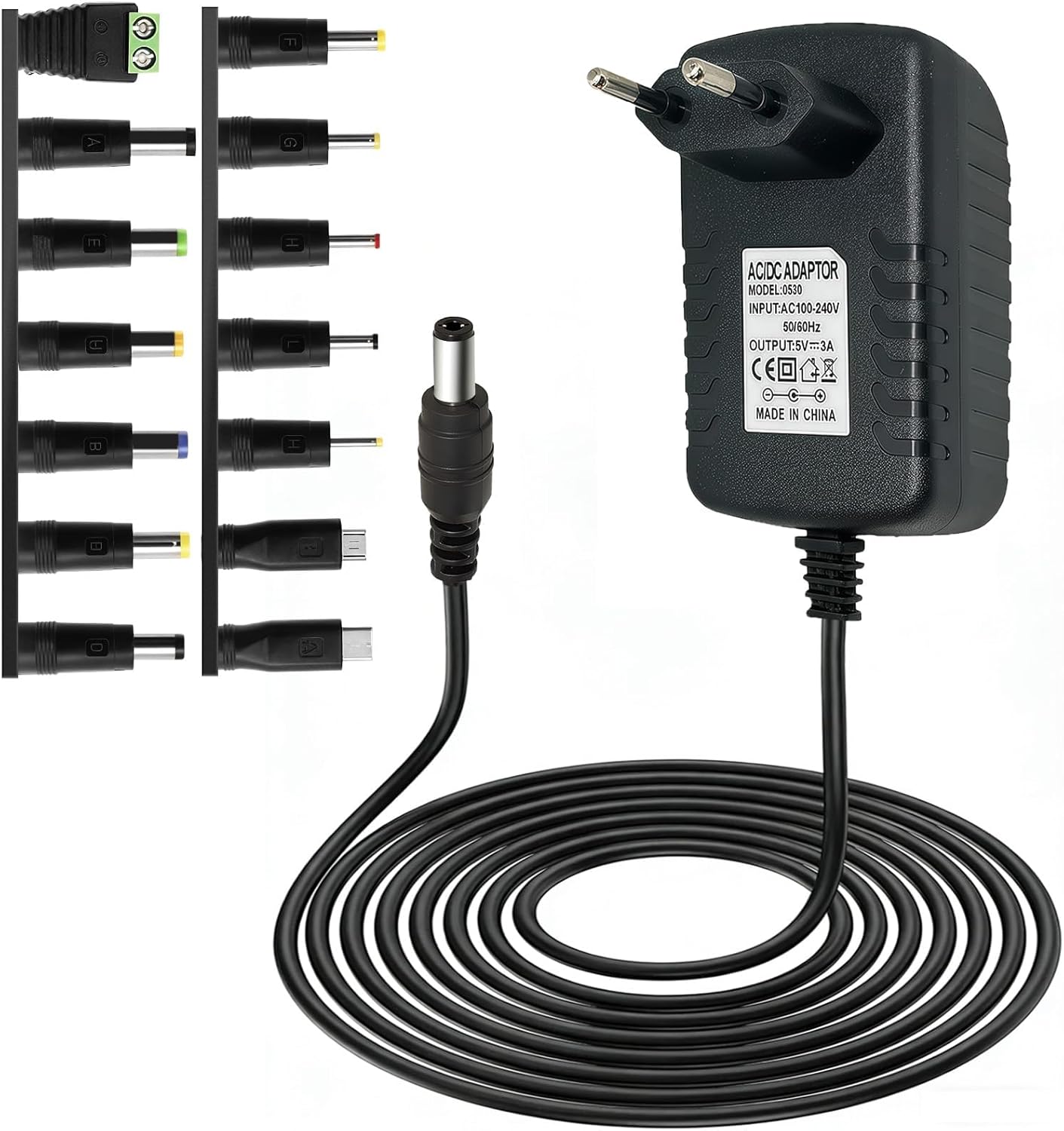 5v-netzteil, Universal-ladegerät (1a, 2a, 3a), 14 Dc-anschlüsse (5,5 X 2,1 Mm), Transformator, 5v, Router, Armband, Leuchtkamera, Tablet, Scanner, Tv-box