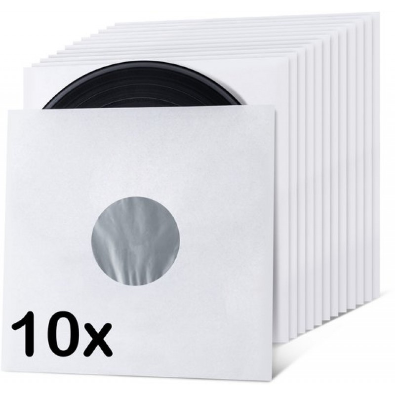 Schutzhüllen Für Schallplatten – Schallplattenhüllen – Antistatische Innenauskleidung – 10 Stück – Innenhüllen Für Schallplatten – Weiß – 80 Gramm – Hüllen