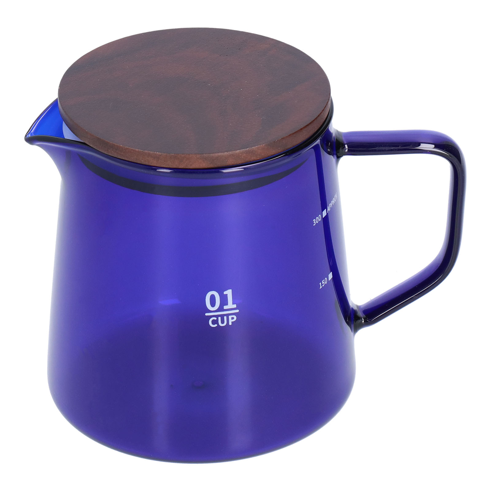 300 Ml (11,9 Oz) Hitzebeständiger Borosilikatglas-teebecher Mit Deckel, Blau