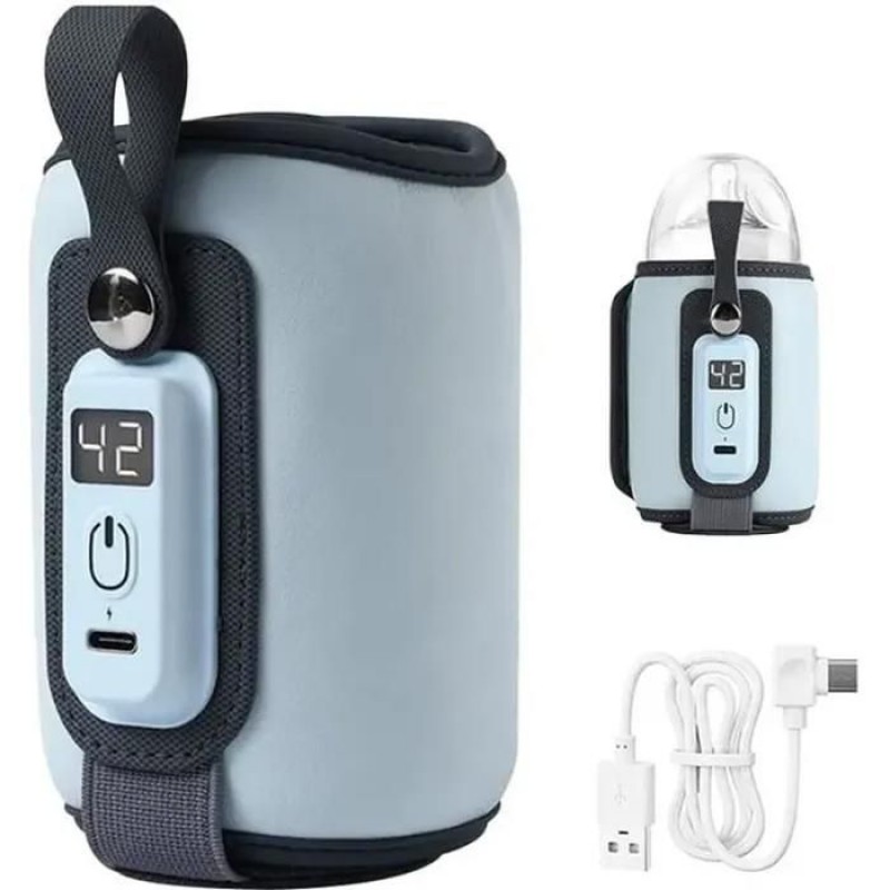 Ysinobear Usb-tragbarer Babyflaschenwärmer – Intelligente Temperaturregelung Von 38–52 °c – Blau