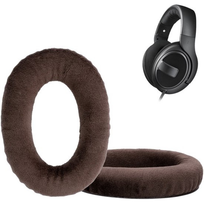Set Mit 2 Braunen Samt-ohrpolstern, Kompatibel Mit Sennheiser Hd 559 / 569 / 599 Kopfhörern.