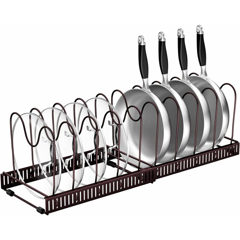 Carmdering Deckelorganizer Im Schubladenstil. Ideal Zur Aufbewahrung Von Topf-, Pfannen- Und Küchenutensiliendeckeln. Farbe: Bronze. 10 Fächer.