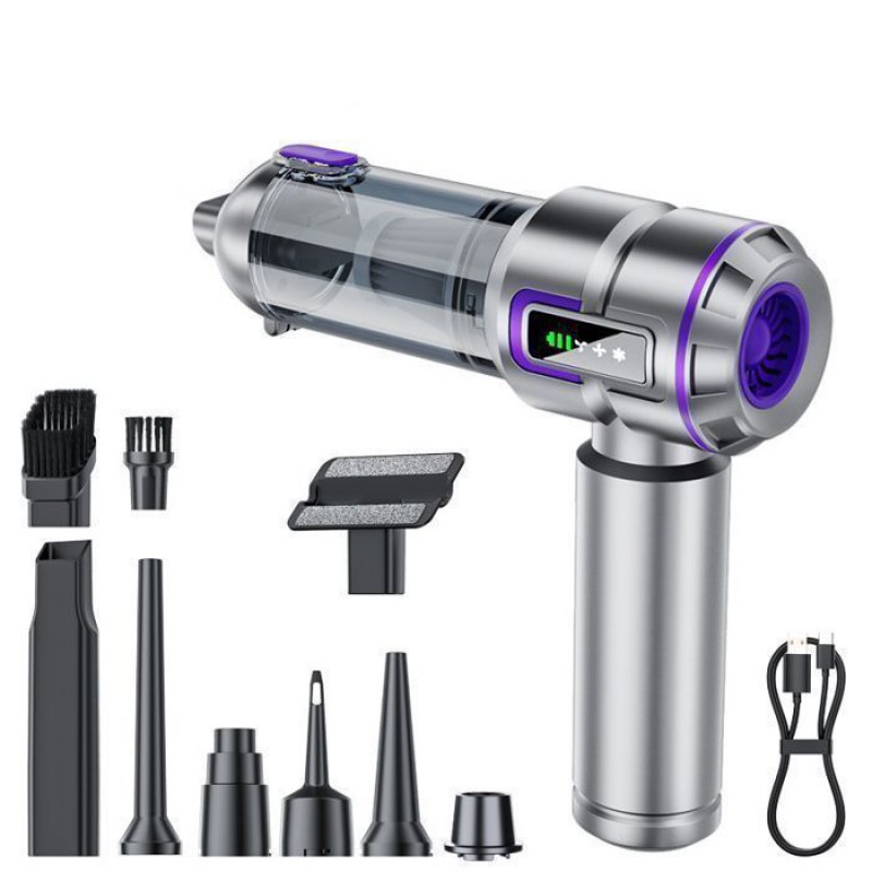 4-in-1 Handstaubsauger, Autostaubsauger, Silber, 16000 Pa, 3 Geschwindigkeitsstufen, Ein-klick-entleerung, Für Pc, Haushalt, Auto, Sofa