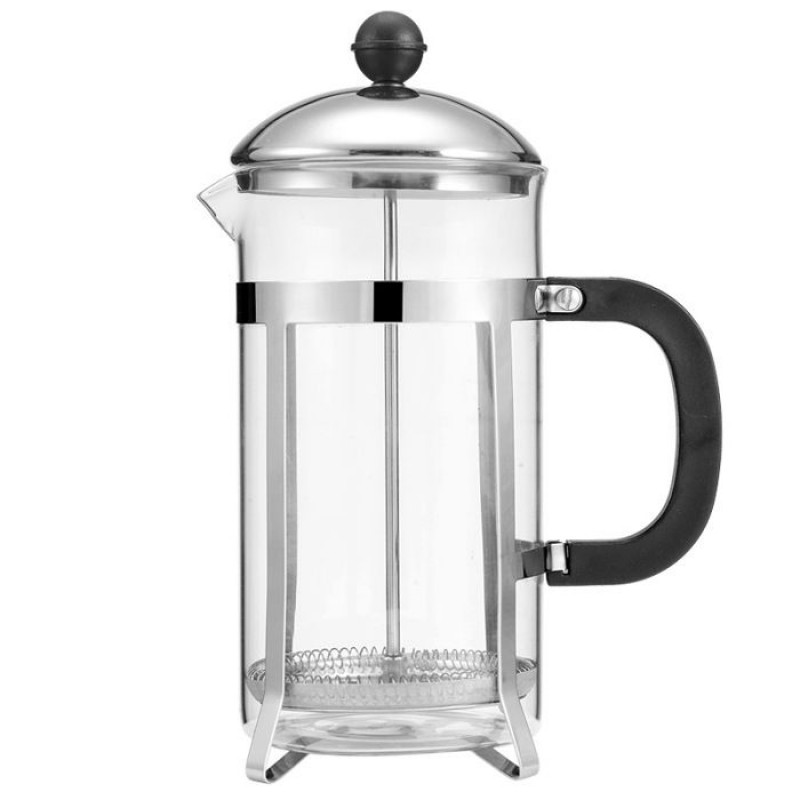 350 Ml / 3 Tassen French-press-kaffeebereiter Aus Silber – Hitzebeständiger Edelstahlfilter, Spülmaschinenfest