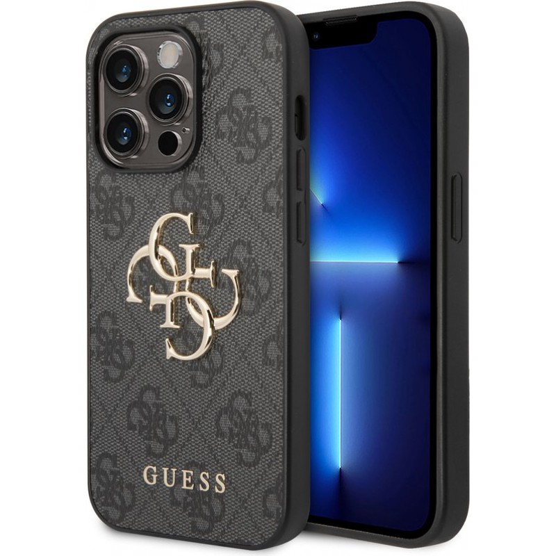 Guess Hülle Für Iphone 14 Pro Max - Grau, Aus Polyurethan - Schützt Ihr Smartphone Mit Der Rückseite.
