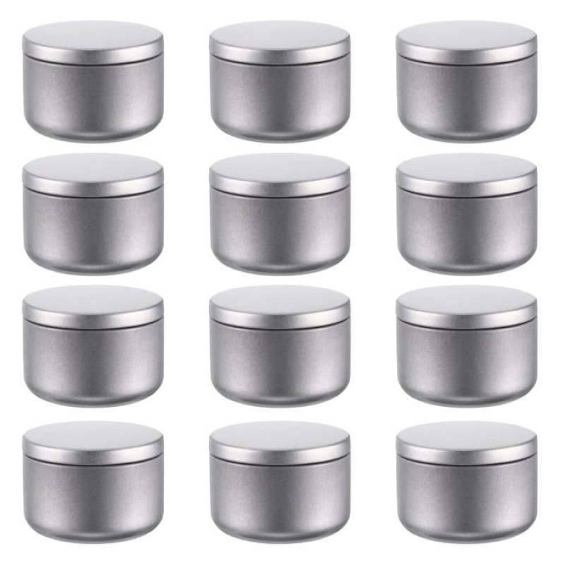 Vintage Runde, Versilberte Teedosen Aus Metall – 12er-set – Maße: 5,3 Cm X 3,8 Cm