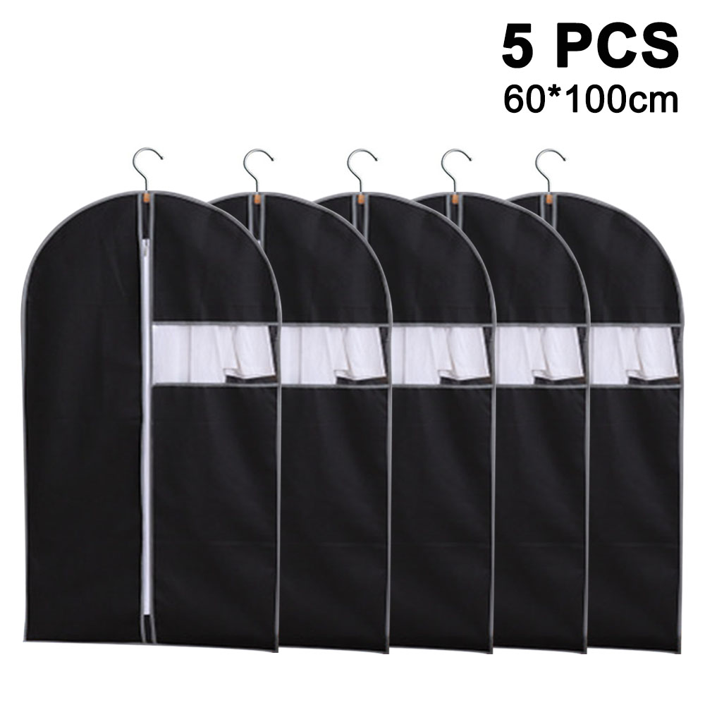Set Mit 5 Hängenden Aufbewahrungstaschen Für Kleidung, Atmungsaktive Schutzhülle Für Anzüge, Mit Reißverschluss, Staubdichte Schutzhülle, Geeignet Für Anzugjacken, Blazer Usw.