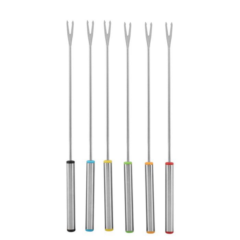 Set Mit 6 Fonduegabeln Aus Edelstahl Für Schokolade, Käse, Desserts, Küchenutensilien