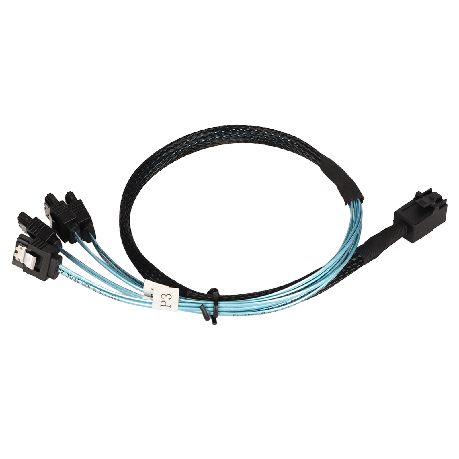 Mini-sas-hd-sff-8643-auf-4-sata-3.0-12-gbit/s-kabel, Zwei 7-polige Anschlüsse, Für Server-festplatteneinschübe, 0,5 M / 1,6 Ft Länge