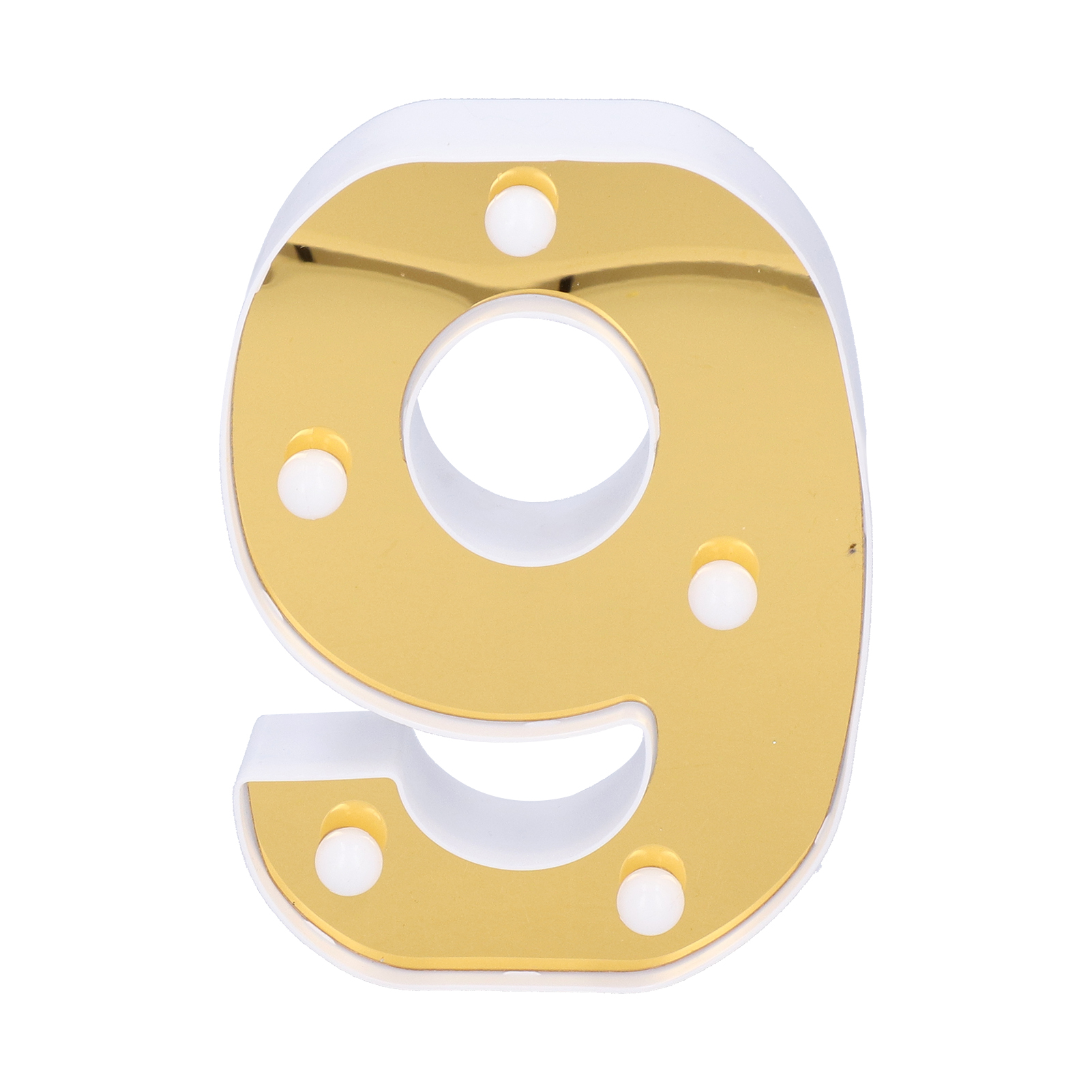 Goldene Led-lampe Mit Der Zahl 9, Ideales Nachtlicht Für Hochzeiten, Geburtstage Und Partys (warmweiß).