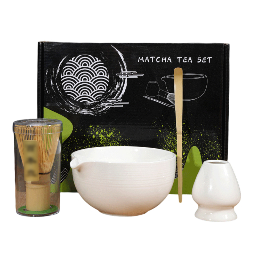 Traditionelle Matcha-schale Mit Ausguss Und Besenhalter – Japanisches Chasen-ritual-set Für Matcha – Große Schale Für Salat, Porridge Und Saft – Chawan