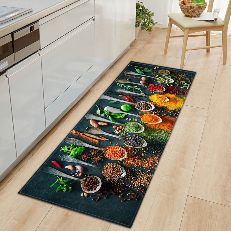 Küchenmatte, Geschirr- Und Gewürzmatte, 60 X 180 Cm, Waschbar, Rutschfest, Komfortabel, Für Badezimmer, Eingangsbereich Oder Küchenboden