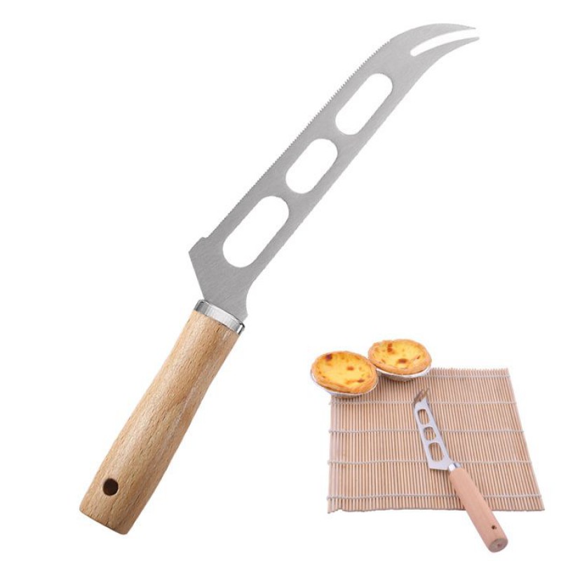 Käsemesser Mit Holzgriff – Ein Käsemesser, Mit Dem Sich Verschiedene Käsesorten Schneiden Lassen.
