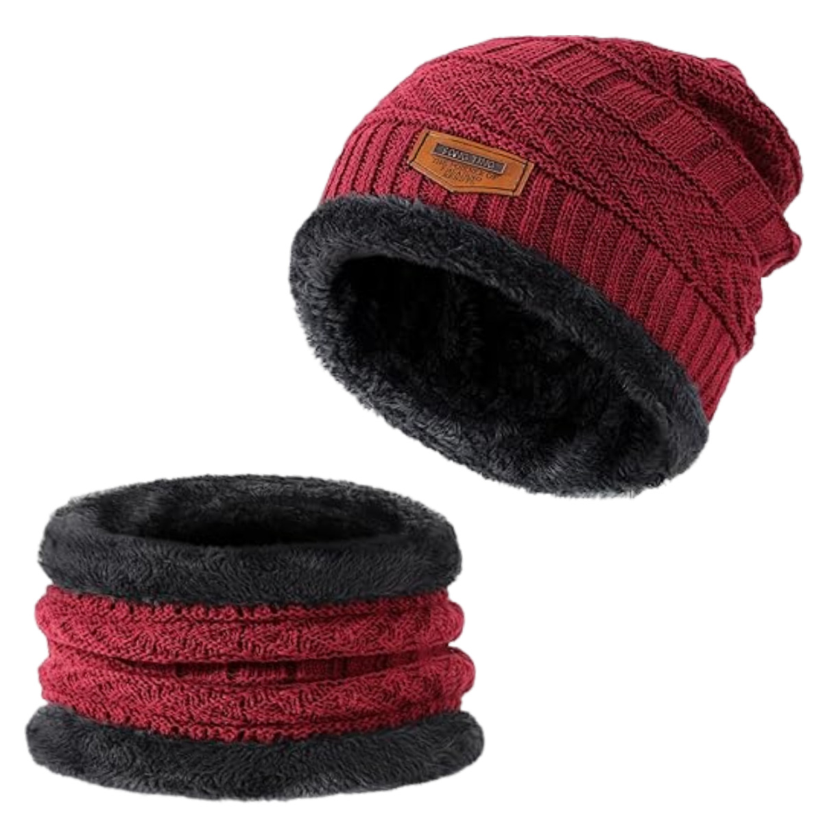 Warme Wintermütze Aus Wattiertem Fleece, Gestreifte Strickmütze, Baumwoll-radmütze Für Kalte Nacken