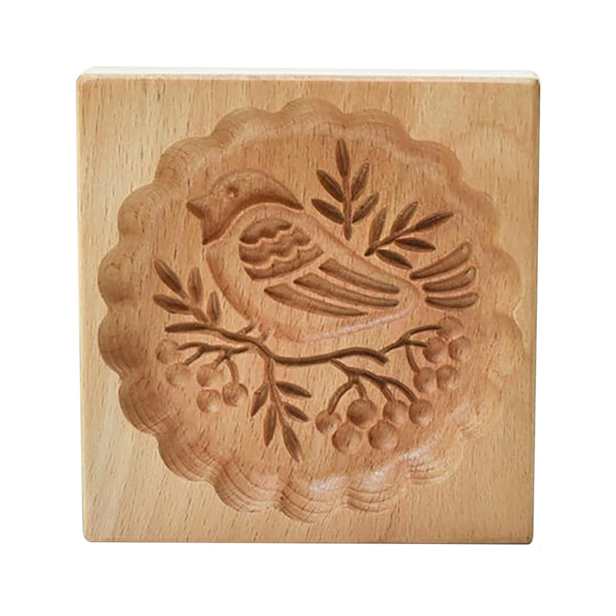 Ausstechform Aus Holz, Weihnachtsplätzchenstempel, 3d-geprägtes Dekorations- Und Backwerkzeug, Diy-familien-keksform Für Muffins, Mondkuchen Und Kekse (vogel)