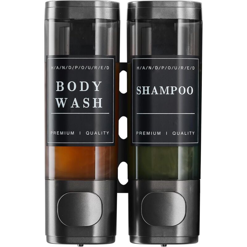 Seifenspender, 2 X 300 Ml, Manueller Seifenspender, Wandmontierter Handdesinfektionsmittelspender, Shampoo- Und Duschgelspender, Für Hotelbadezimmer