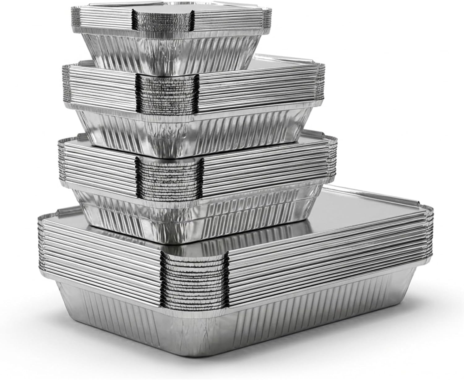 Aluminiumschalen – 40 Stück – Mit Deckeln – Ofen- Und Gefriergeeignet – Grill- Und Kochgeeignet – 4 Größen