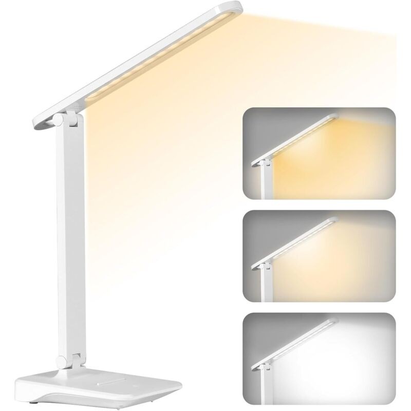 Kabellose Led-schreibtischlampe Mit 2400-mah-akku, 3 Farbtemperaturmodi Und Einstellbarer Helligkeit (15–100 %), Faltbar, Touch-steuerung, Augenschutz, Für Nachttisch, Schreibtisch Und Kinderzimmer