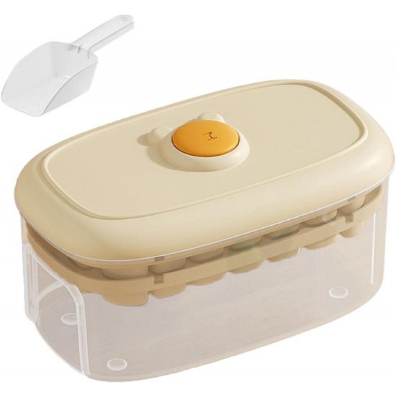 Der Eiswürfelbereiter Verfügt Über Einen Praktischen Auslösemechanismus Und Kann 56 Doppellagige Eiswürfel Produzieren, Die Sich Zum Kochen, Für Cocktails, Kaffee Und Andere Getränke Eignen.