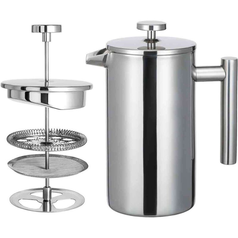 350-ml-kaffeebereiter Aus Edelstahl Mit French Press, Inklusive Kaffee- Und Teefilter