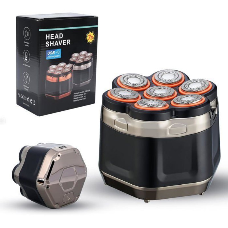 Elektrischer Rasierer Für Glatzen – 7d-rotationsscherköpfe – Led-anzeige – Ipx6 Wasserdicht – Kabellos