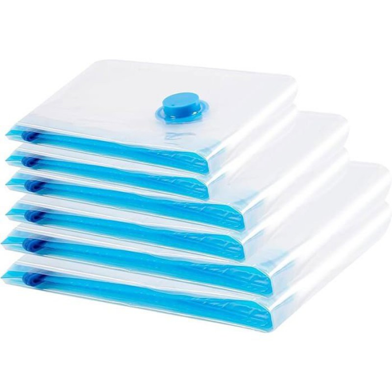 Set Mit 6 Vakuum-aufbewahrungsbeuteln Für Kleidung: 2 Große 100 X 80 Cm + 2 Große 80 X 60 Cm + 2 Kleine 60 X 60 Cm. Aufbewahrungsbeutel.