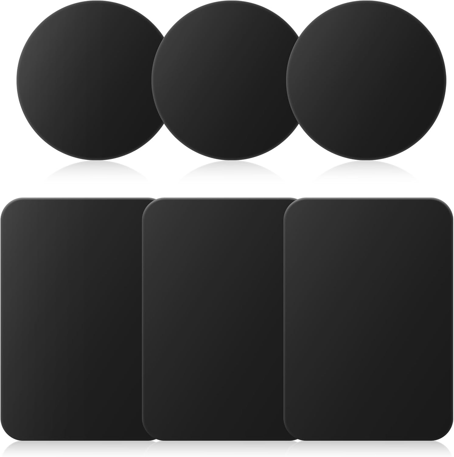 Set Mit 6 Dünnen Metall-telefonplatten Mit Klebefläche Für Magnetische Autotelefonhalterungen, 3 Runde Und 3 Rechteckige